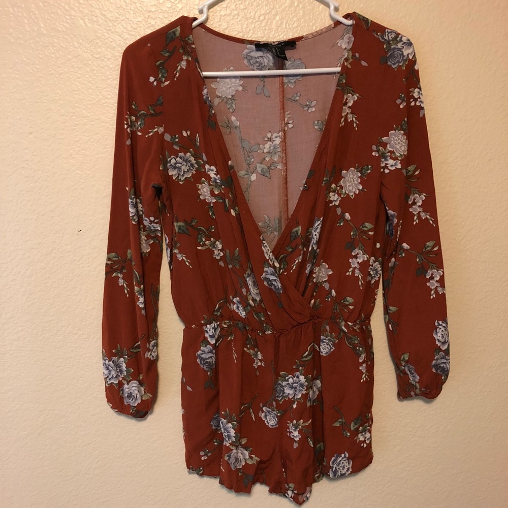 Rust colored floral romper